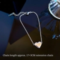 Dettaglio catena cuore in acciaio al titanio con estensione 17+3cm e marchio S.STEEL - Acciaio al titanio / Argento
