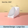 Large white slanted storage box organizer made of durable PP plastic for under-sink cabinets - Slanted Dual-Handle Box - Large (4447)