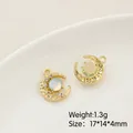 Pendentifs soleil et lune dorés en alliage avec pierres d'opale pour bijoux DIY - Prix à l'unité / Forme de Lune (23#)