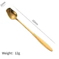 Elegant gold rose-shaped stainless steel coffee spoon with 152mm long handle - 15cm Rose Spoon / Gold