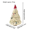 Creamy white resin Christmas tree figurine with a red hat and snowman face details - White Christmas Tree