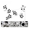 Dettaglio pettine da sposa con filo di rame e cristalli acrilici neri lucidi - Argento (HS-J7089S)