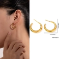 Gold Polished C-shape Hoops ZJGE0355