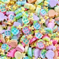 Makroaufnahme bunter Harz-Bienen-Anhänger für DIY-Schmuck und Nagelkunst-Deko - Fenster Blume Biene Haus