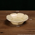 Apricot yellow ice-crackle glaze ceramic flower plate for fruit and pastry 13cm - Apricot Yellow-Eight Petals