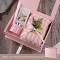 Pink houndstooth scarf and reed diffuser gift set in a romantic presentation box - Warm Set - Fragrance Bright Lovers + Pink Scarf