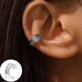 Silberfarbene C-Manschette mit quadratischen Zirkonia für Ohren ohne Ohrlöcher - Silber M-487
