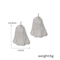 Vintage silver-plated conch geometric earrings with hammered texture and 2.6cm drop height - Vintage Bell Texture / Silver