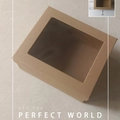 Rectangular kraft paper gift box with transparent window and square lid design - Kraft Box Only