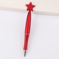 Red metal ballpoint pen with a golden star topper and sleek streamlined design - Pentagram / Red