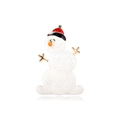 Weihnachts-Schneemann-Brosche in weißem Glitzer mit rotem Hut und goldenen Armen - Schneemann mit Hut (YNCP7205)