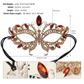 Butterfly masquerade mask with amber rhinestones and adjustable elastic straps - Yellow Butterfly Style (FS-J029Y)