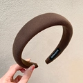 Thick handmade sponge Alice band in dark chocolate brown with knit fabric finish - Dark Coffee Padded Sponge
