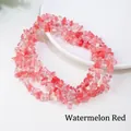 Natural agate stone beads in watermelon red, irregular chips for DIY jewelry making - Watermelon Red Stone (Circumference Approx. 80cm)