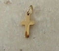 Minimalist gold-plated stainless steel cross pendant with connecting ring for DIY jewelry - Gold (ZP32716D0W0)