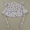 Detail von Baby Sonnenhut aus Baumwolle mit Blumenmuster, Hasenohren und Bindeband - Rosa Blumig