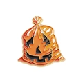 Broche créative en émail d'Halloween en forme de sac citrouille en métal doré - Style de sac citrouille (QHXZ3028)