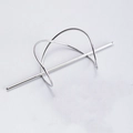 Minimalistische zilveren metalen haarspeld met geometrische ring en hoogglans afwerking - Klein / Zilver