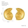 Detailed dimensions of 18K gold plated stainless steel spiral seashell earrings - Spiral Shell Style (1074)