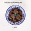 Modelo de comida de albóndigas artificiales en cuenco de cerámica azul para utilería - Albóndigas de Ternera