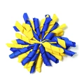 Blue and yellow handmade korker ribbon hair clip with spiral curls for girls - Yellow Blue