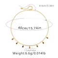 Detaillierte Zeichnung der Goldkette mit 40 cm Kette und bunten Zirkon-Quadraten - Rechteckige Edelsteine (KN0264-2)