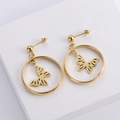 Elegante goldene Schmetterlings-Ohrringe mit polierter Edelstahloberfläche für Frauen - Schmetterling Creolen / Gold