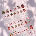 3D embossed nail stickers featuring cute cartoon rabbit and bulldog designs for kids - Haha Little Rabbit Relief Style (TS-4072)