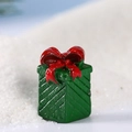 Miniatur grüne Weihnachts-Geschenkbox Figur mit roter Schleife für Mikrolandschaft - Grüne Geschenkbox