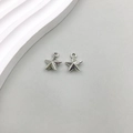 Antique silver star pendant with hollowed-out pentagram design for jewelry making - 1Pc Antique Silver Star 12*14mm
