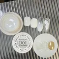 White no-wipe painting gel for nail art by MOBRAY, 5ml jar with color swatch - D01 Non-wipe Painting White