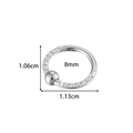 Cerchio in acciaio inossidabile argento con zirconi e diametro interno di 8mm per piercing - Stile Strass Rotondo e Perla Artificiale (0182-1# Argento)