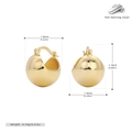 Dettagli di orecchini a sfera in argento S925 dorato con dimensioni e marchio di garanzia - Argento 925 / Argento 925 placcato oro giallo