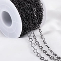 Hohle 5mm Fünf-Sterne-Metallkette in Glänzend Schwarz für DIY Schmuckherstellung - 1 Meter/Packung / Gunmetal