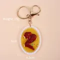 Portachiavi realistico ala di pollo brasato in resina con chiusura in metallo oro - Piatto Ovale - Ali Di Pollo / Chiusura Dorata a Forma di 8