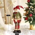 71cm standing Christmas snowman doll decoration with red hat and green sweater - Snowman Medium Standing Thick Leg Style