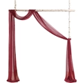 Wrinkle-free burgundy chiffon arch drape for outdoor wedding and party decorations - 70*800cm / Burgundy