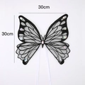 Lace butterfly fairy cake wings with black mesh and colorful rhinestones decor - Black (LED - Tie Style)
