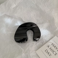 Pinza per capelli nera lucida a forma di U da donna con finitura vintage di alta qualità - Nero
