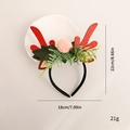 Kerst hoofdband met rode glitter geweien, kunstmatige bladeren en pluche ballen - Rode Gewei