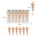 Rose gold teardrop Christmas ornaments, 6-piece set of plated festive hanging decorations - 6Pcs/Set / Champagne Gold