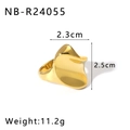 Polierter 18K Gold Titanstahlring in Wellenform, 2,3 cm breit und wiegt massive 11,2 Gramm - Unregelmäßiger Wellenstil (NB-R24055)