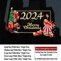 Christmas bow static window sticker size chart showing various dimensions from S to Super L - Horizontal Christmas