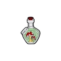 Pin de esmalte con botella de poción mágica, setas y etiqueta de Drink Up - Botella de Champiñón Venenoso (DRINK UP)