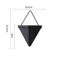 Nordic black geometric wall hanging planter with matte finish and wire handle - Small / Black Pot - Black Frame