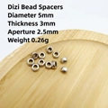 Cuentas espaciadoras de metal plateado para joyas DIY, diámetro 5mm acabado liso - Plata Antigua 5x3mm