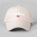 Gorra de béisbol vintage America 1776 rosa con estampado de bandera y ajustable - Ajustable / Beige