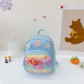 Light blue mermaid princess backpack with glittering starfish and shell patches - Blue