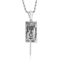 Vintage punk style silver tank pendant with rope chain for men in stainless steel - Creative Military Tank Style (KP48832-BD)