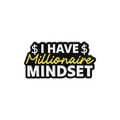 Spilla smaltata con sfondo nero e scritta gialla Millionaire Mindset per vestiti - Stile Millionaire Mindset (QHXZ1325)